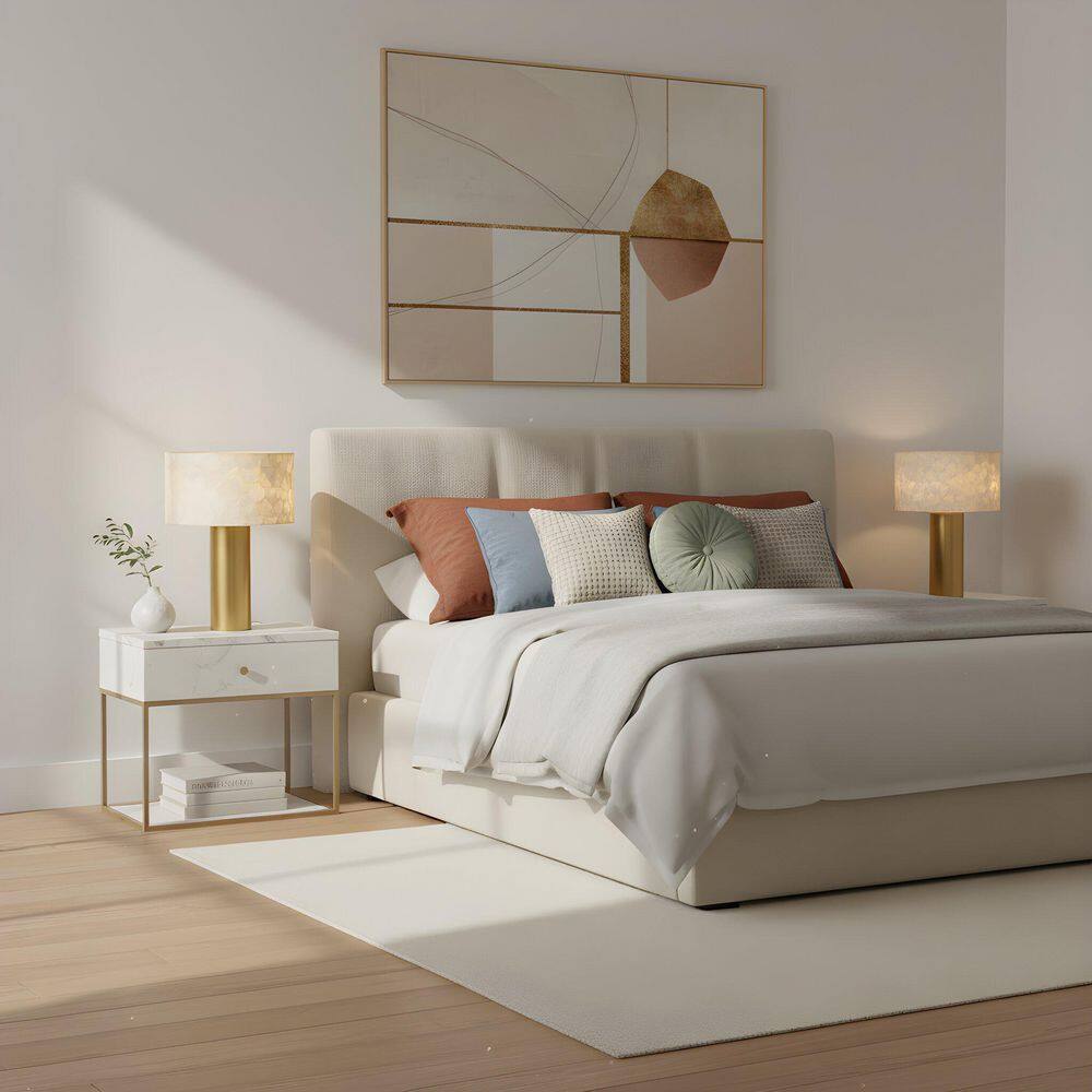 Leland 20 in. Brushed Gold Table Lamp with Capiz Shell Shade price history on PriceWatchPro