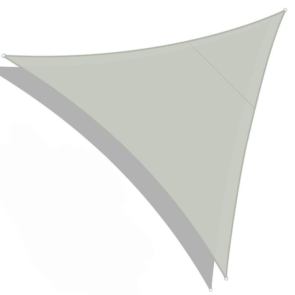 TIRAMISUBEST 16 ft. x 16 ft. x 16 ft. Gray Triangle Sun Shade Sail  D0XY102HPUB0U - The Home Depot