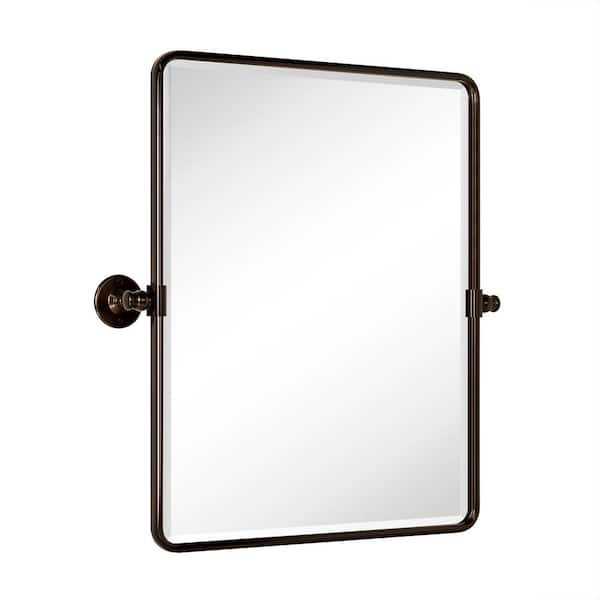 TEHOME Woodvale 19 in. W x 24 in. H Small Rectangular Metal Framed Wall Mounted Bathroom Vanity Mirror in Oil Rubbed Bronze