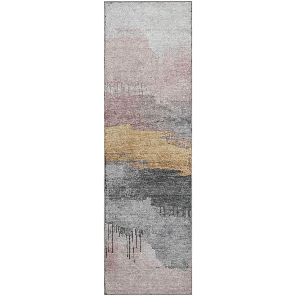 Mayfield Premium Machine Washable Abstract AMF1880 Blush 2 ft. 3 in. x 7 ft. 6 in. Runner Rug price history on PriceWatchPro