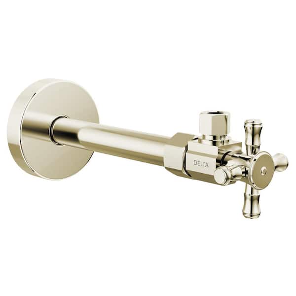 1/2 in. x 7.81 in. L Polished Nickel Brass Angled Supply Stop Valve