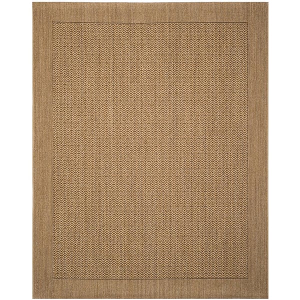 Palm Beach 10 ft. x 14 ft. Natural Speckled Border Area Rug