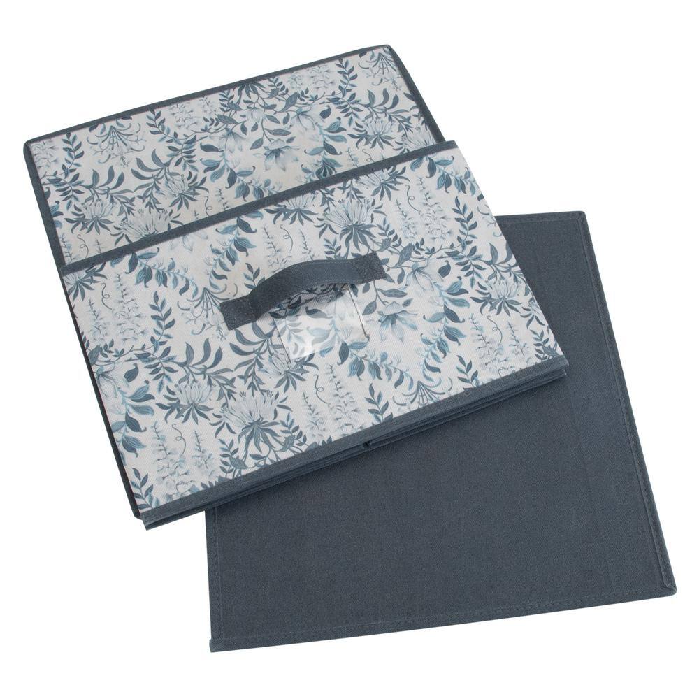 Blue Floral Non-Woven Foldable Storage Box