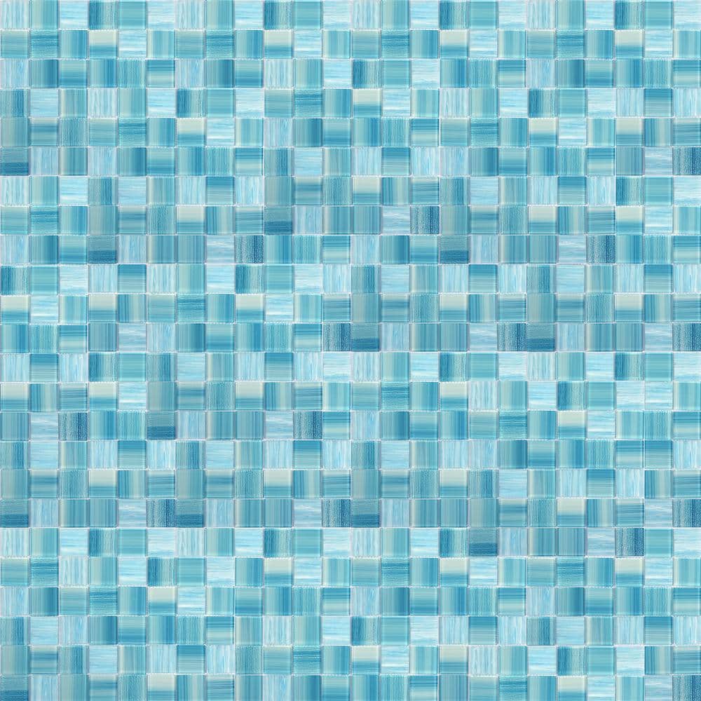 Ivy Hill Tile Jayla Sea 11.81 in. x 11.81 in. Polished Glass Wall