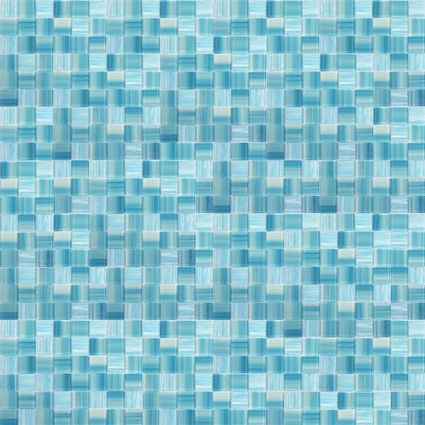 Ivy Hill Tile Jayla Sea 11.81 in. x 11.81 in. Polished Glass Wall Mosaic Tile (0.97 sq. ft./Each)