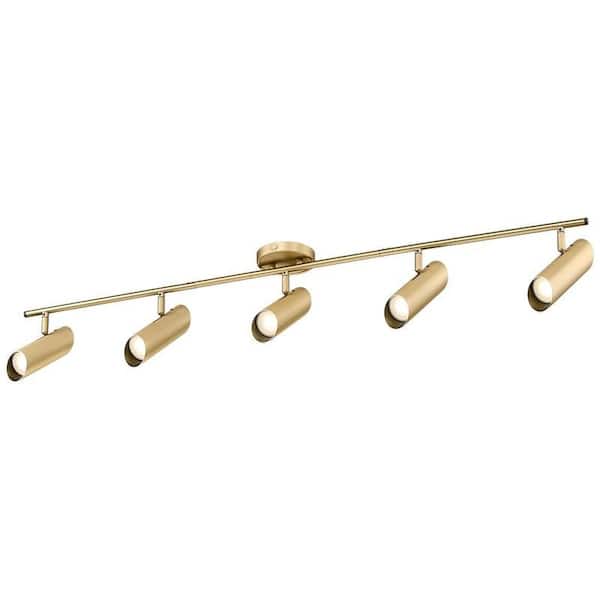 44 in gold adjustable standard light bulb fixture ceiling mount track lighting kit with rotatable LED heads