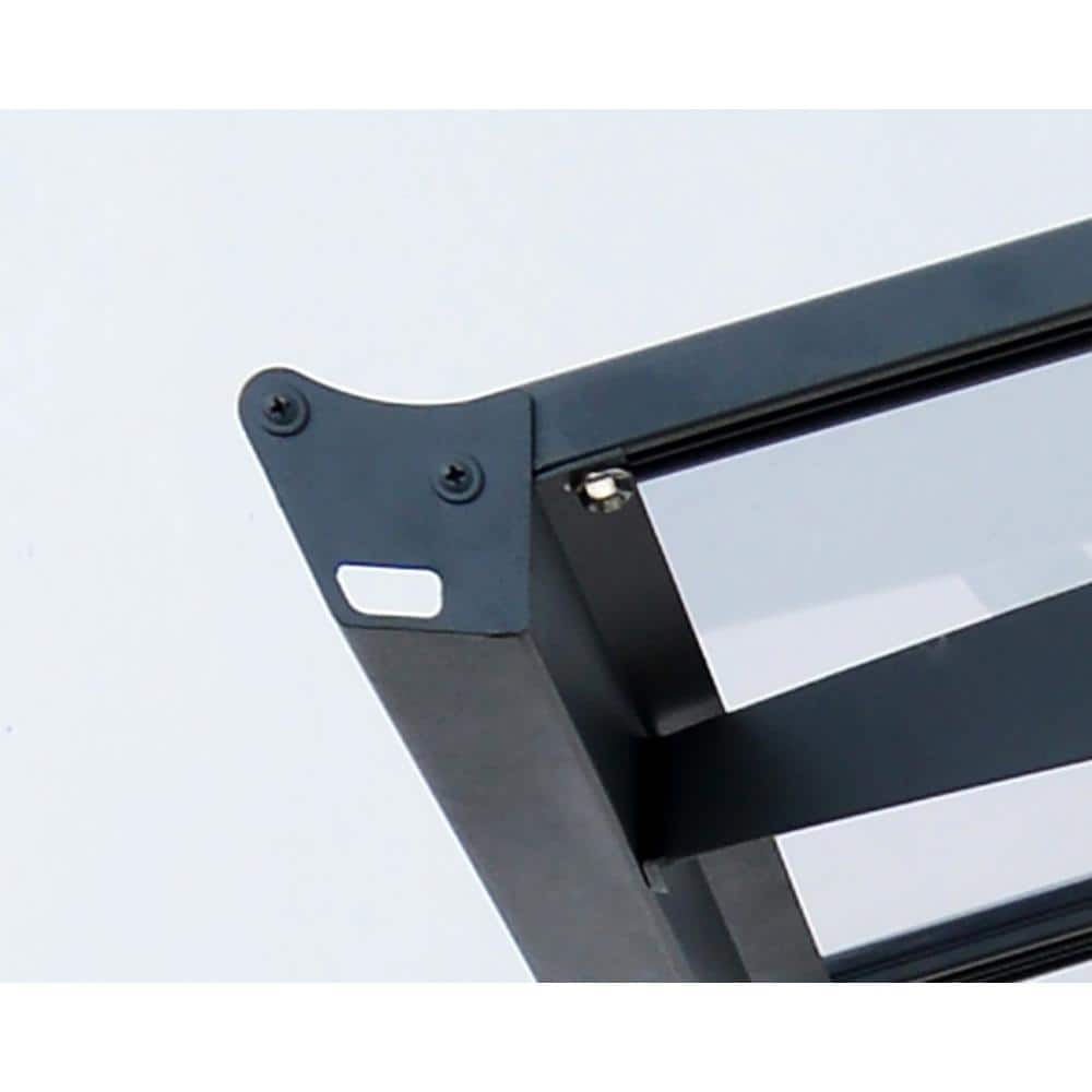 Vega 7' x 7' Gray Acrylic and Steel Door Awning