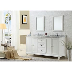 Direct vanity sink Classic 70 in. Double Vanity in Pearl White with ...