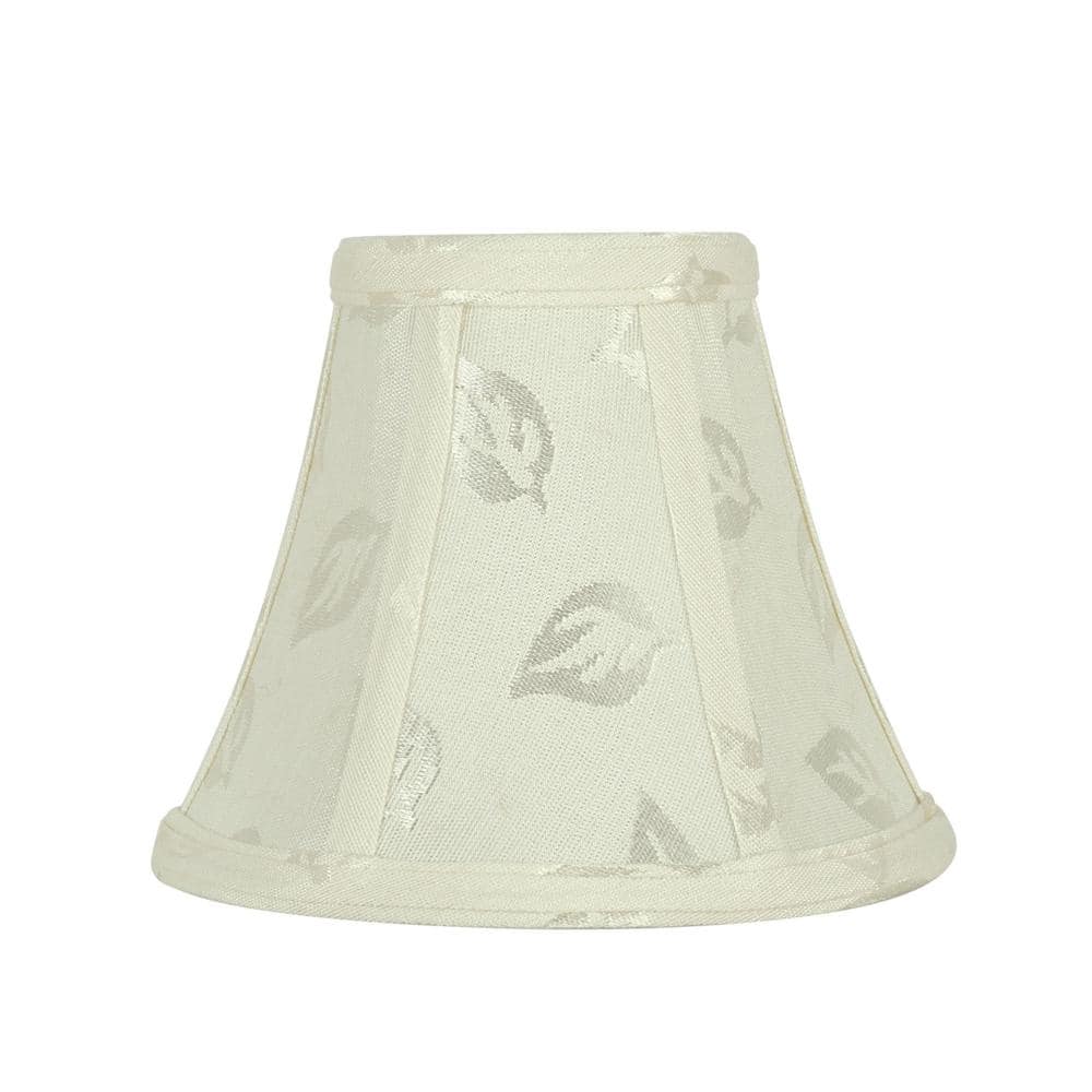 Off-White Jacquard Textured Fabric Bell Lamp Shade Set