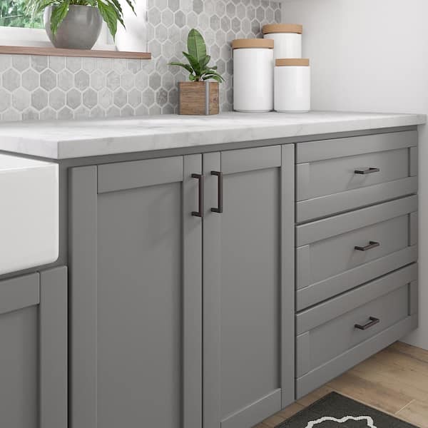 Lambton Collection 3-3/4 in. (96 mm) Modern Brushed Oil-Rubbed Bronze Rectangular Cabinet Bar Pull
