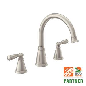 Banbury 2-Handle Deck-Mount High Arc Roman Tub Faucet in Spot Resist Brushed Nickel (Valve Included)