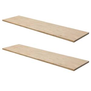 8 ft. L x 25 in. D Unfinished Birch Solid Wood Butcher Block Standard Countertop in With Square Edge (2-Pack)