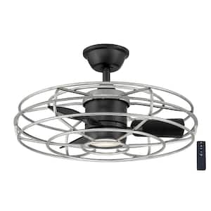 Heritage Point 25 in. Indoor/Outdoor Galvanized Fandelier Ceiling Fan with Adjustable White LED with Remote Included