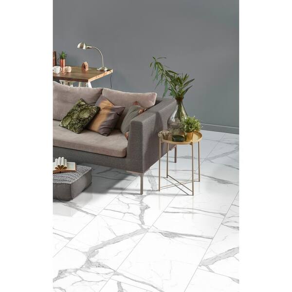 Tavish Laced 32 in. x 64 in. Polished Porcelain Marble Look Floor and Wall  Tile (13.78 sq. ft./Case)