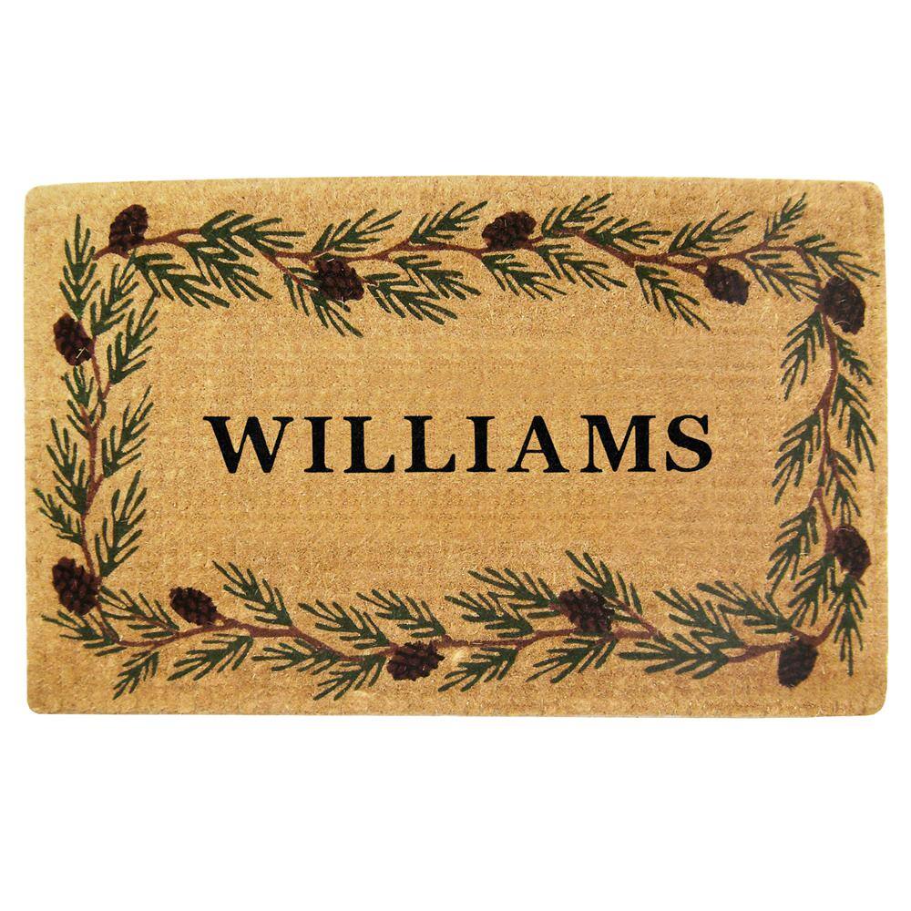 UPC 809392020128 product image for Nedia Home Evergreen 22 in. x 36 in. Heavy Duty Coir Personalized Door Mat, Ever | upcitemdb.com