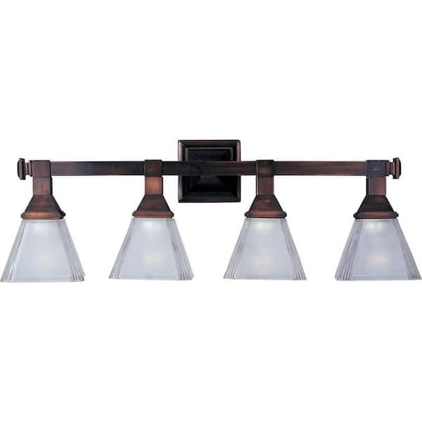 Maxim Lighting Bwood 4 Light Oil, Oiled Bronze Bathroom Light Fixtures