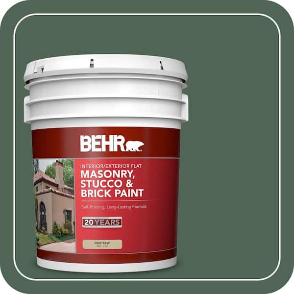 5 gal. #PFC-40 Green Flat Interior/Exterior Masonry, Stucco and Brick Paint