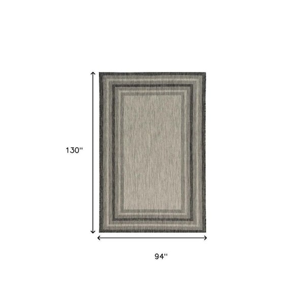 Gray 8 ft. x 11 ft. Woven Polypropylene Rectangle Indoor/Outdoor Area Rug
