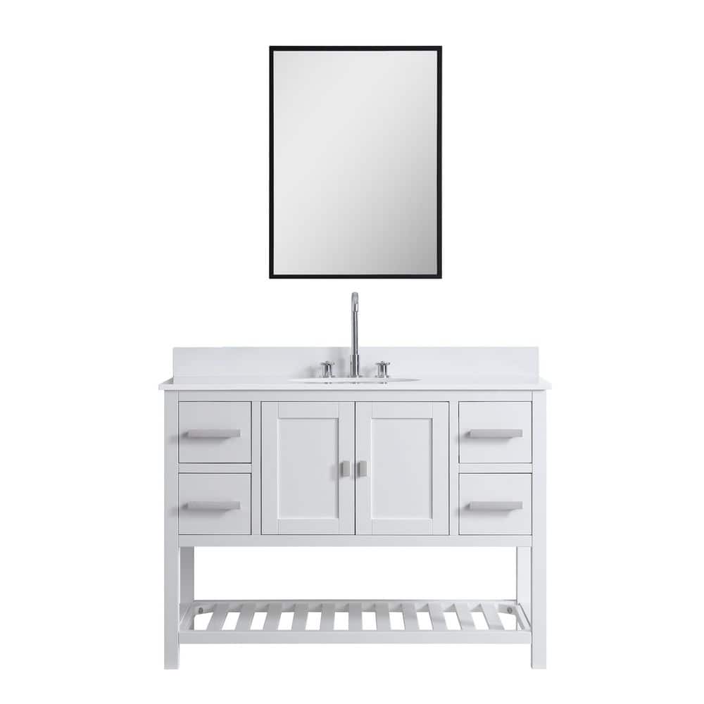 Monaco 48 in. White Bathroom Vanity Base Cabinet without Top price history on PriceWatchPro