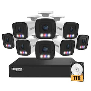 Sentinel AI 4K Ultra HD Wired NVR 8 Channel Security Camera System with 8 POE Cameras AI Human Detection and Mobile App