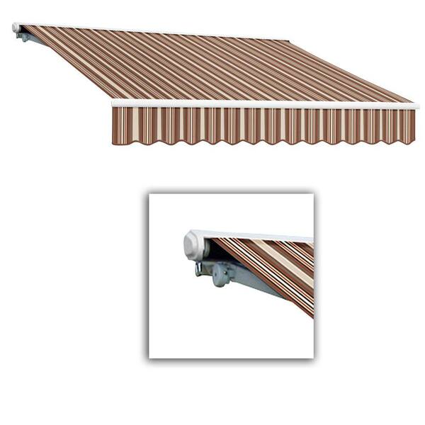 AWNTECH 12 ft. Galveston Semi-Cassette Right Motor with Remote Retractable Awning (120 in. Projection) Brown/Terra
