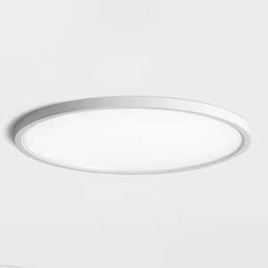 15.75 in. White Dimmable Full Spectrum LED Flush Mount Ceiling Light with Remote Control