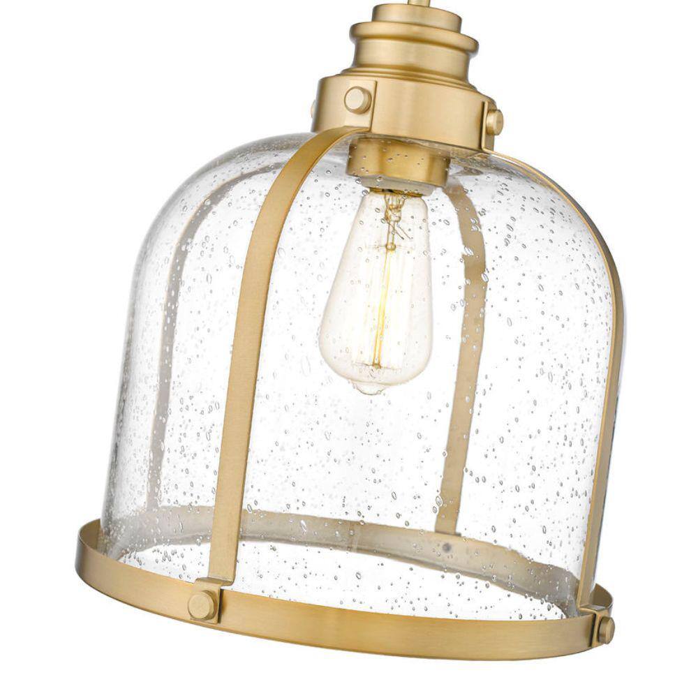 Heritage Brass Glass LED Indoor/Outdoor Pendant Light