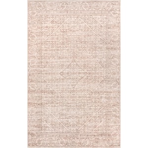 Shontal Traditional Machine Washable Beige 8 ft. x 10 ft. Area Rug