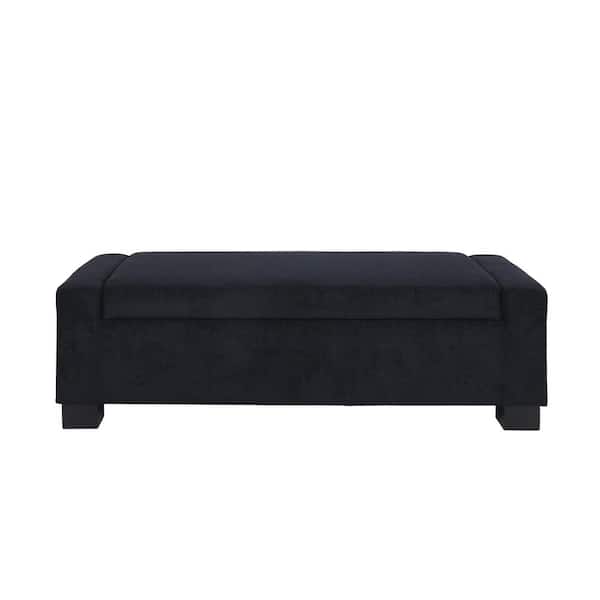 Noble House Betts Bella Blue Upholstered Modern Storage Ottoman