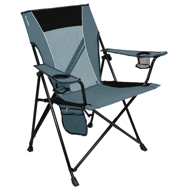 Unbranded Heavy Duty Hallet Peak Gray Polyester Outdoor Camping Chair with 2-Cup Holder