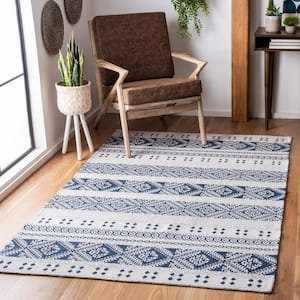 Augustine Navy/Cream 3 ft. x 5 ft. Striped Tribal Area Rug