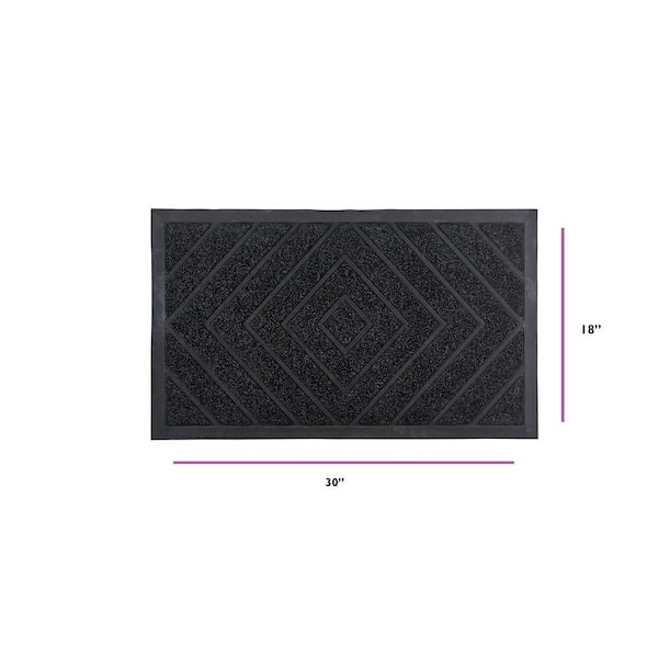 1'5 x 2'5 Diamond Indoor/Outdoor Coir Doormat Natural/Black - Entryways