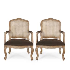 Corral Brown and Natural Upholstered Dining Armchair (Set of 2)