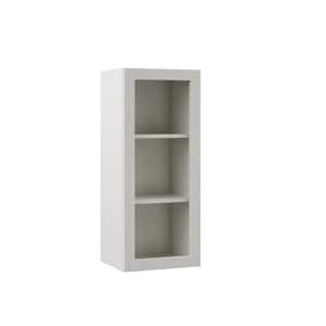 Designer Series Edgeley Assembled 15x36x12 in. Wall Open Shelf Kitchen Cabinet in Glacier