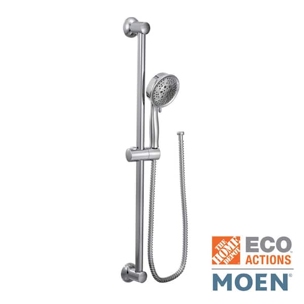 4-Spray Eco-Performance Handheld Hand Shower with Slide Bar in Chrome