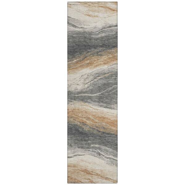 Chantille Machine Washable Indoor/Outdoor Abstract ACN3020 Gray 2 ft. x 7 ft. Runner Rug