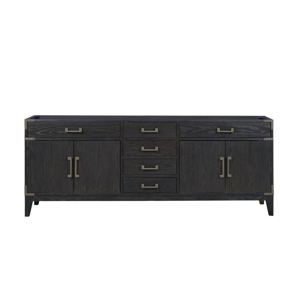 Fossa 84 in. W x 22 in. D Double Bath Vanity Cabinet without Top in Black Oak Double Assembled price history on PriceWatchPro