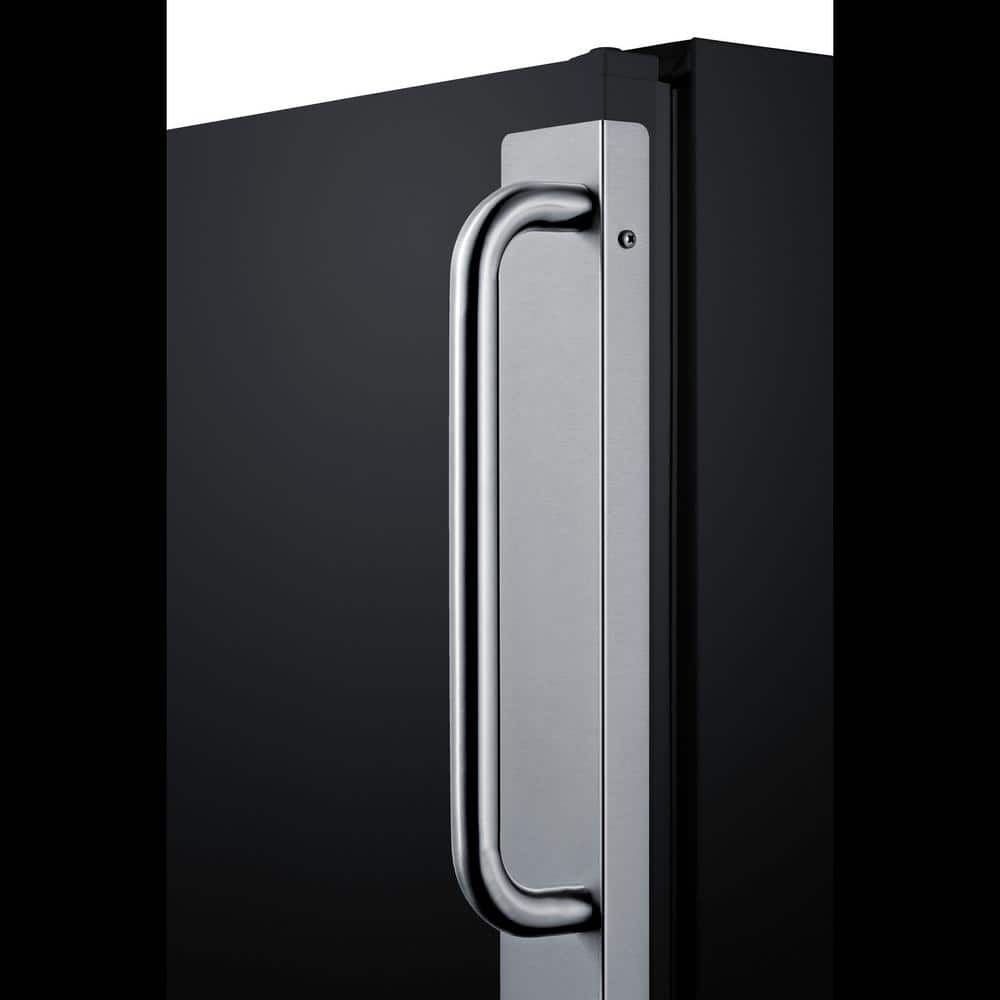 Sleek 24" Undercounter Smart Refrigerator with Stainless Steel Handle - Black