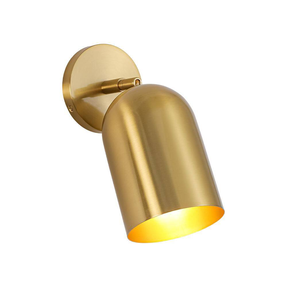 Parroco 11.8 in.H 1-Light Brushed Brass Adjustable Lamp Head Cylinder Wall Sconce for Hallway and Living Room price history on PriceWatchPro