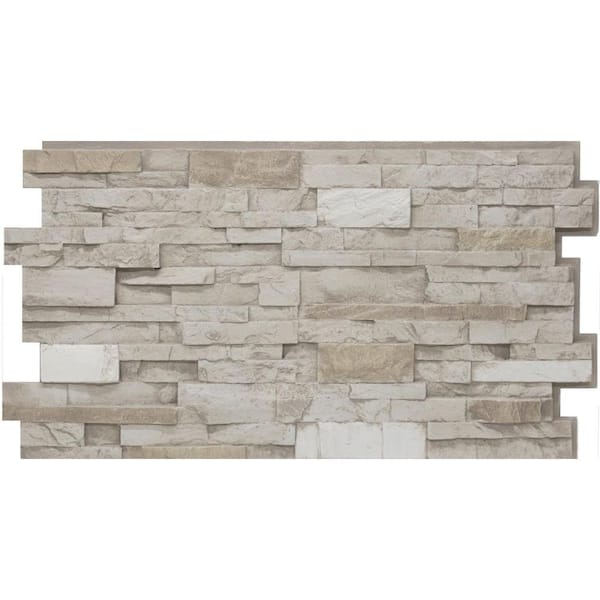 Urestone 24 in. x 48 in. Stacked Stone #45 Almond Taupe Stone Veneer Panel