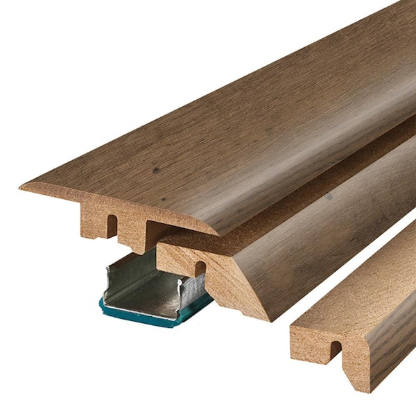 Woodlake 0.75 in. T x 2.37 in. W x 78.7 in. L Textured Wood Look Laminate Moulding/Trim 4 in 1 Molding
