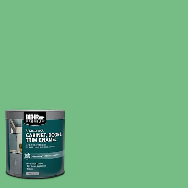 BEHR PREMIUM 1 qt. #P400-5 Winter Shamrock Semi-Gloss Enamel Interior/Exterior Cabinet, Door & Trim Paint