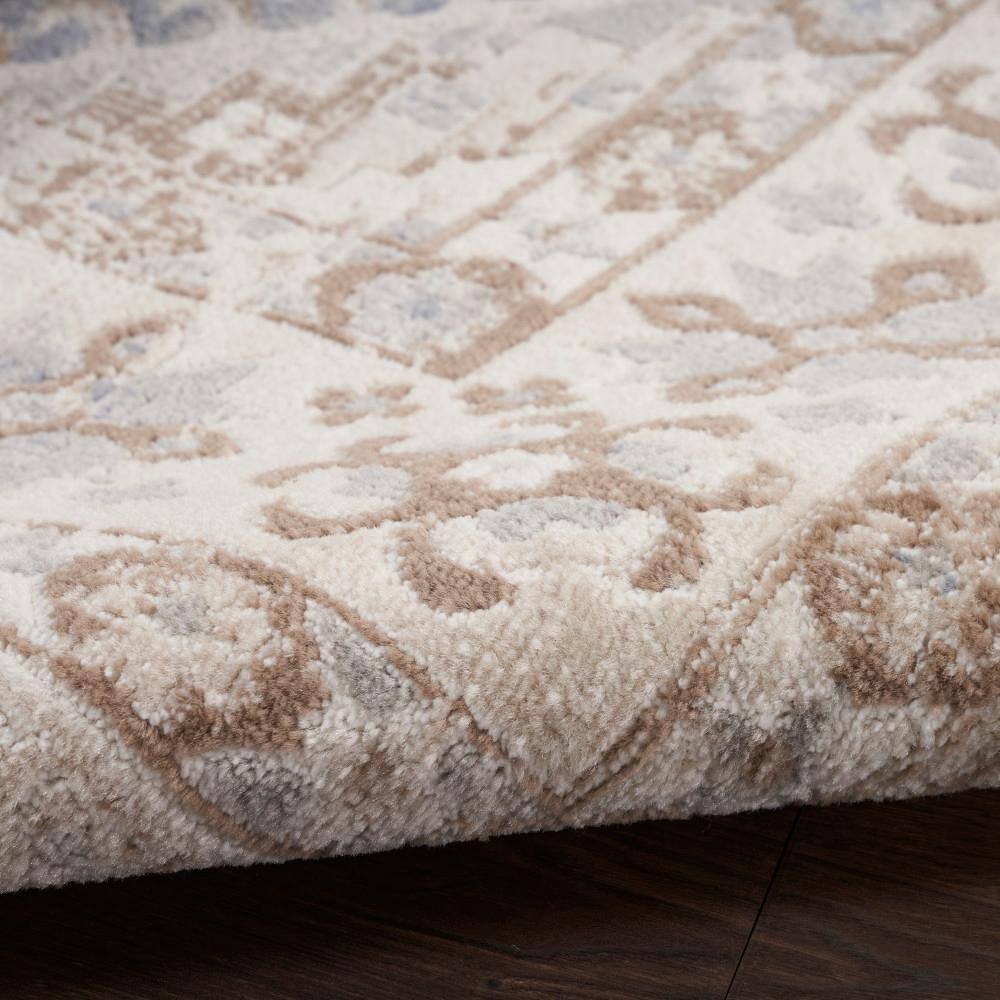 Handmade Blue and Ivory Medallion Synthetic 8' x 10' Area Rug