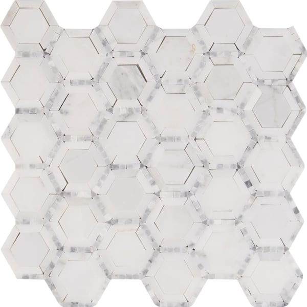 MSI Telaio Hexagon 12 in. x 12 in. x 10 mm Honed Marble Mosaic Tile (10 sq. ft. / case)