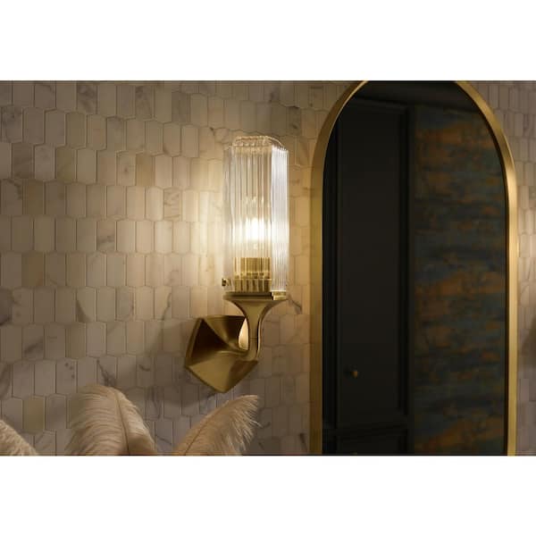 Occasion 1-Light Brushed Moderne Brass Wall Sconce
