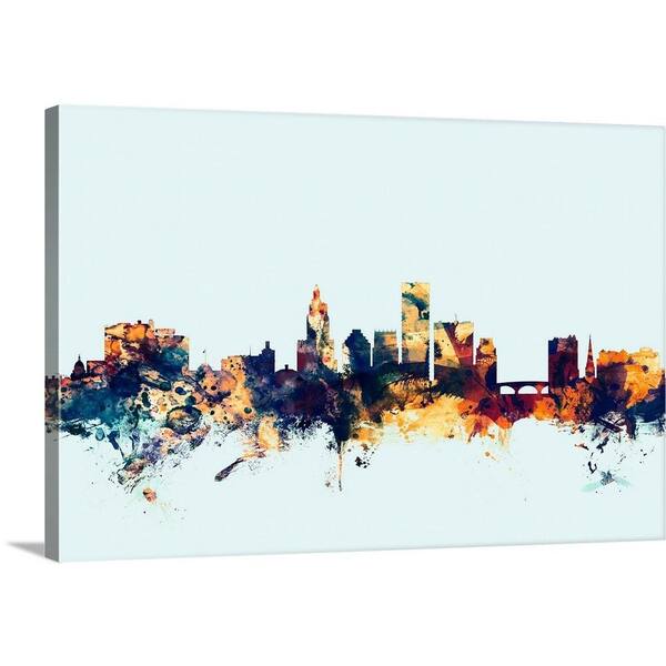 GreatBigCanvas "Providence Rhode Island Skyline" by Michael Tompsett Canvas Wall Art