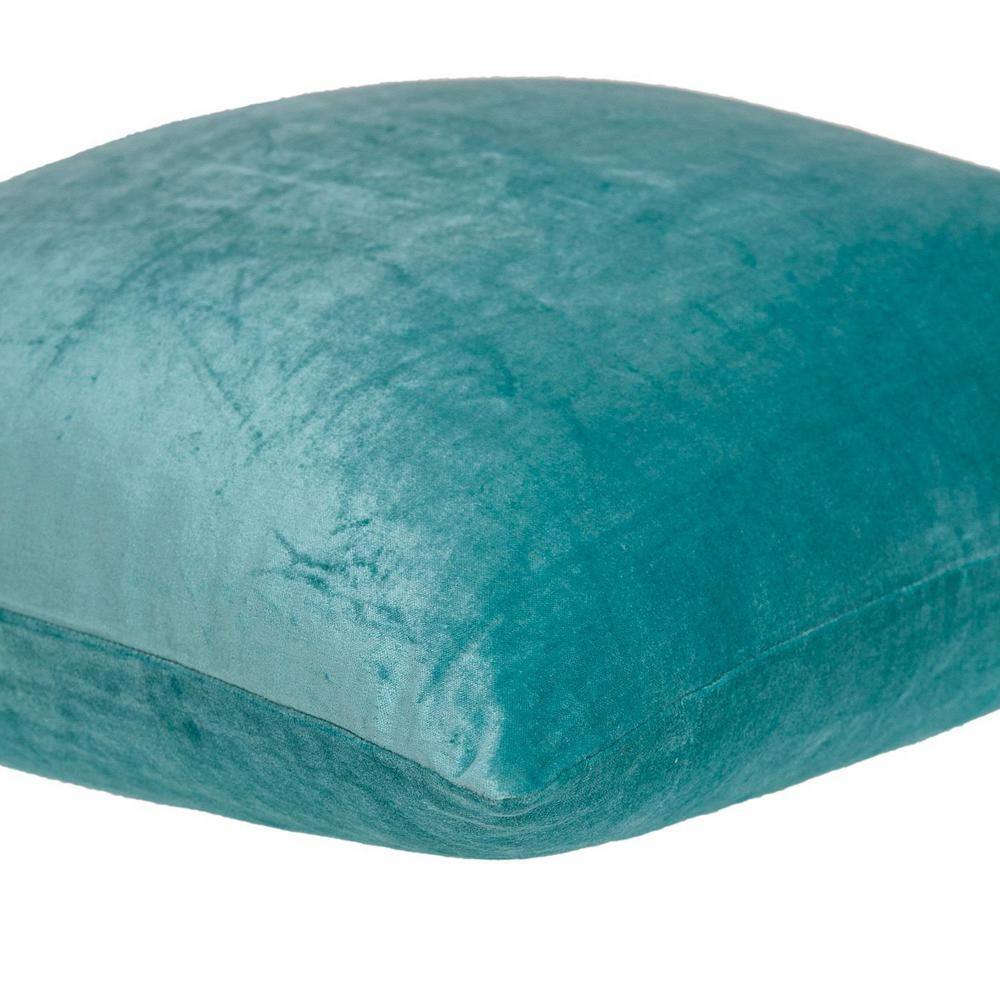 Camila Aqua Velvet Square Throw Pillow 20" x 20"