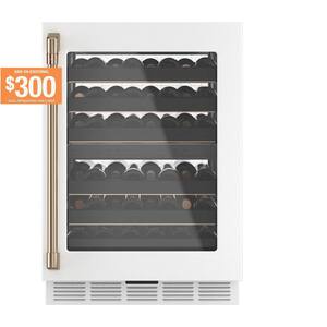 Smart 24 in. 46-Bottle Wine Beverage Cooler in Matte White
