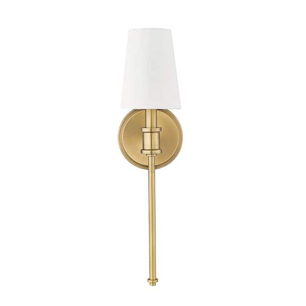 5 in. 1-Light Vintage Brass Sconce Linen