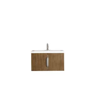 Columbia 31.5 in. Single Bath Vanity in Latte Oak with Resin Vanity Top in White Glossy with White Basin